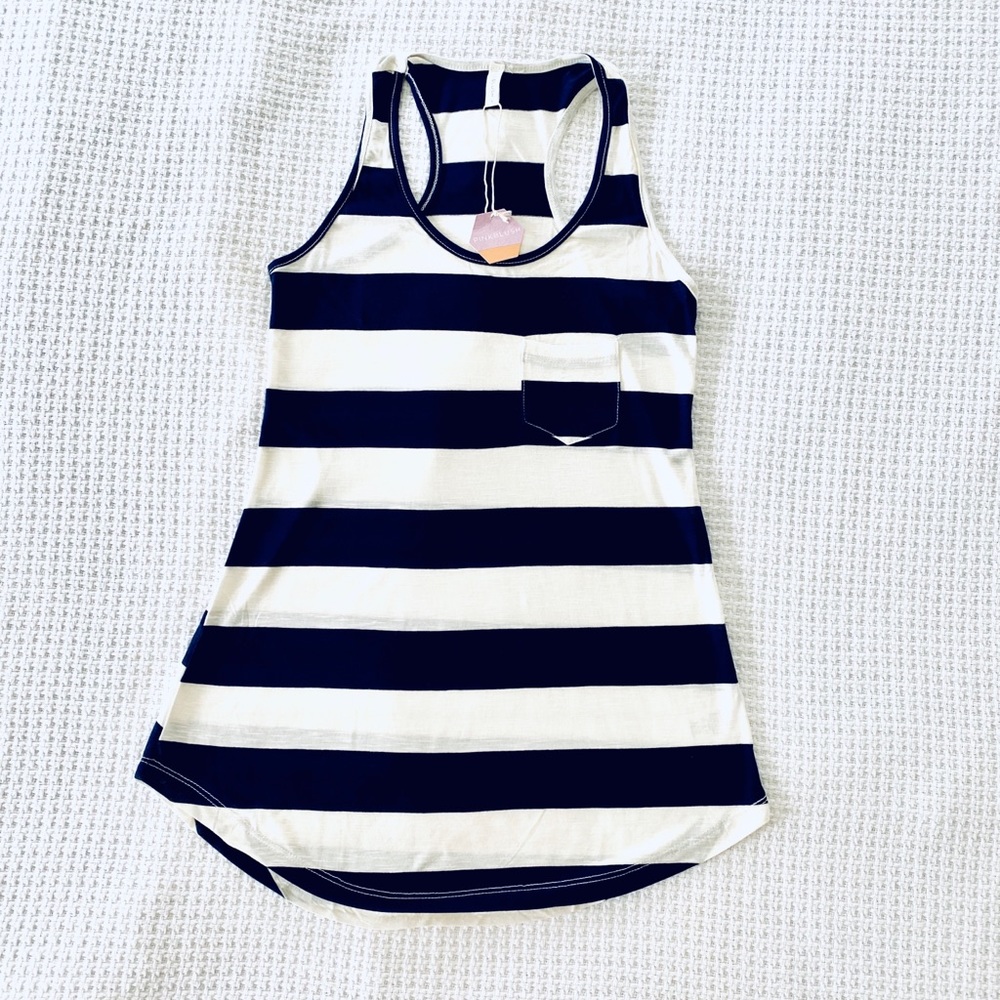 NWT Pink Blush Maternity Navy&White Stripe Tank